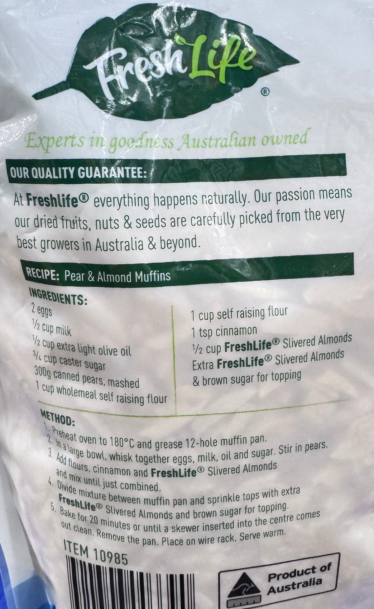 FreshLife Australian Slivered Almonds 1kg - 100% Australian Almonds