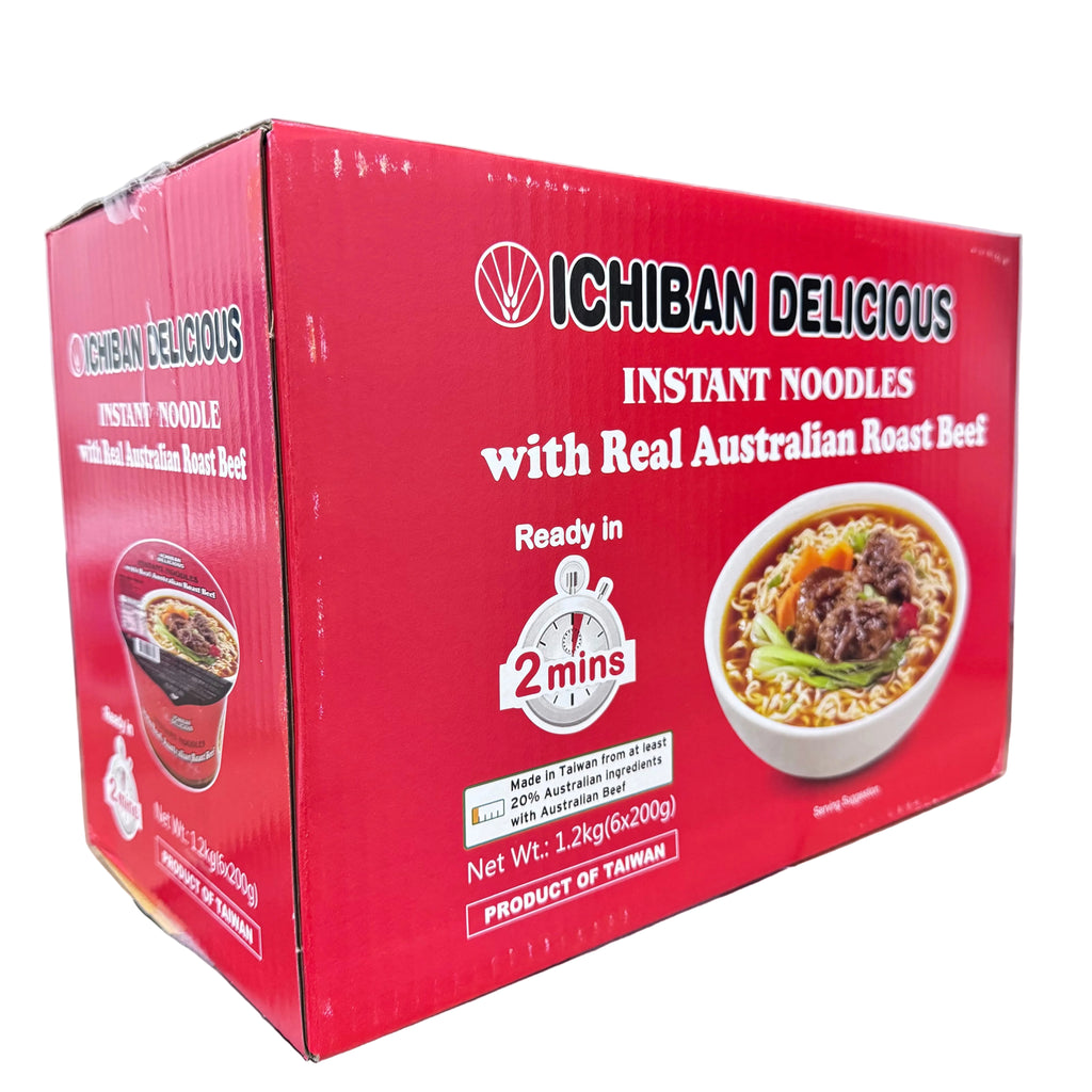 Ichiban Instant Noodle Bowls - Real Australian Roast Beef (6 Pack / 1.2kg)