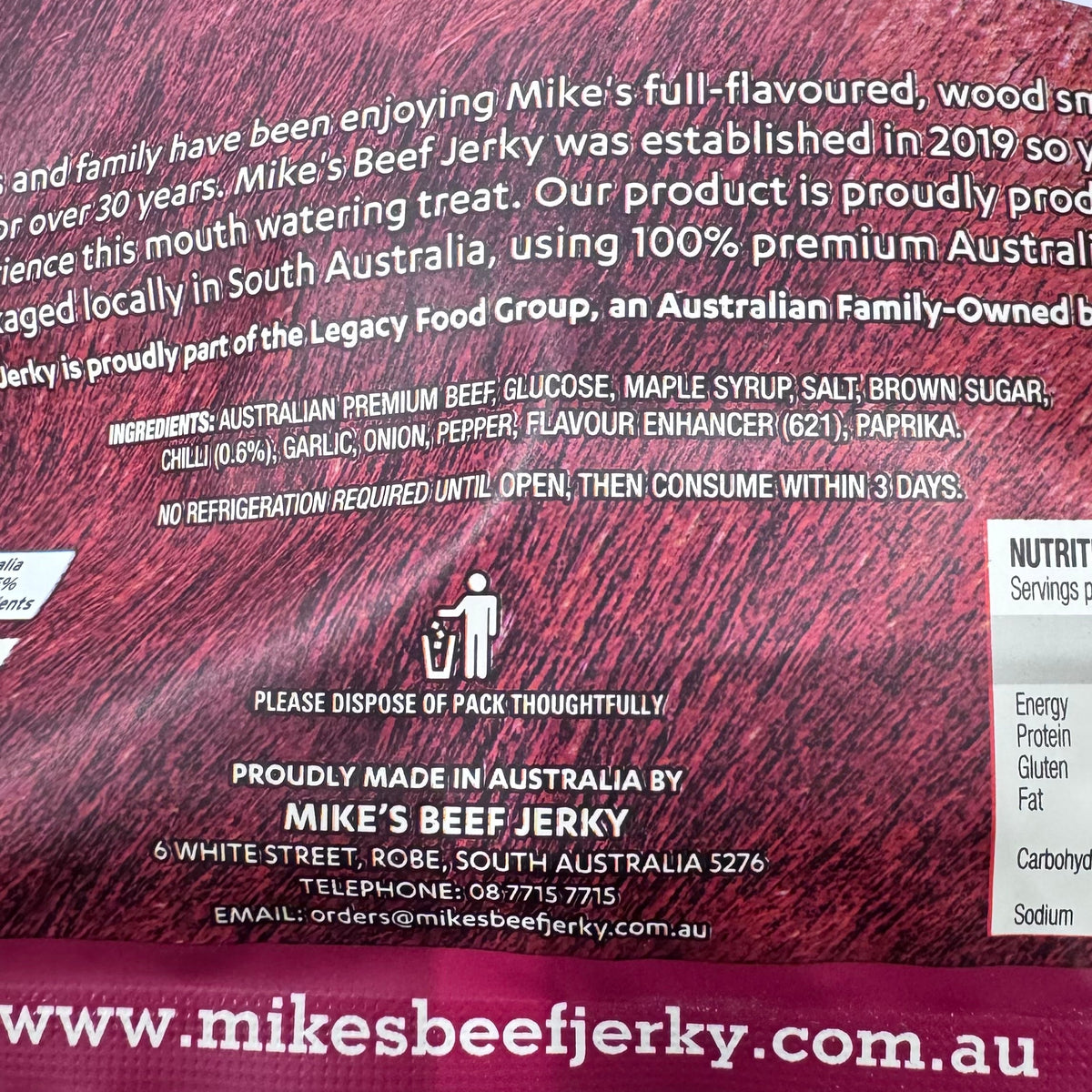 Mike's Sweet Chilli Beef Jerky 250g - Made in Australia