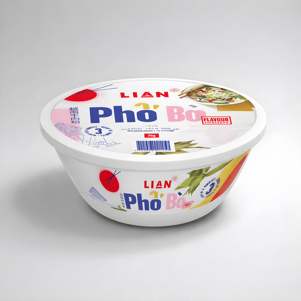 Lian Pho Bo Beef Vietnamese Style Instant Rice Noodle Meals 12 x 70g Bowls