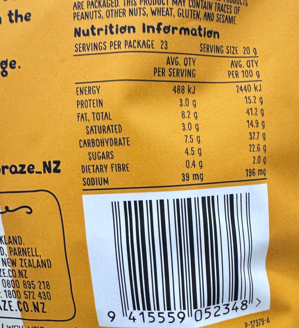 Graze Skinny Dipped Cashews Salted Caramel Milk Chocolate 460g