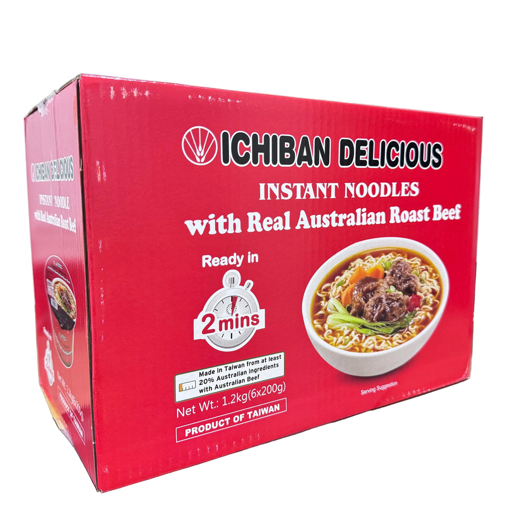 Ichiban Instant Noodle Bowls - Real Australian Roast Beef (6 Pack / 1.2kg)