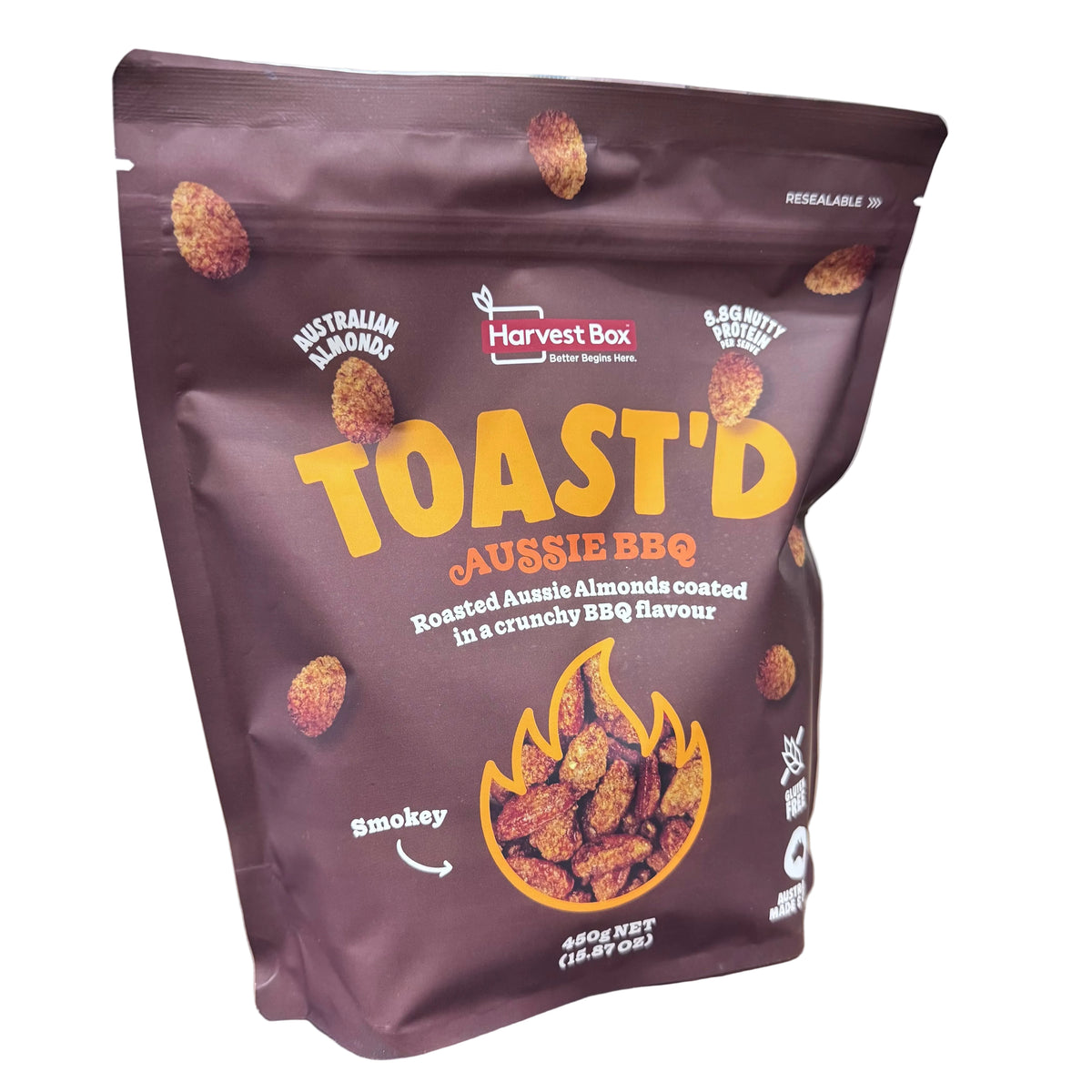 Harvest Box Toast'd Aussie BBQ Roasted Almonds 450g