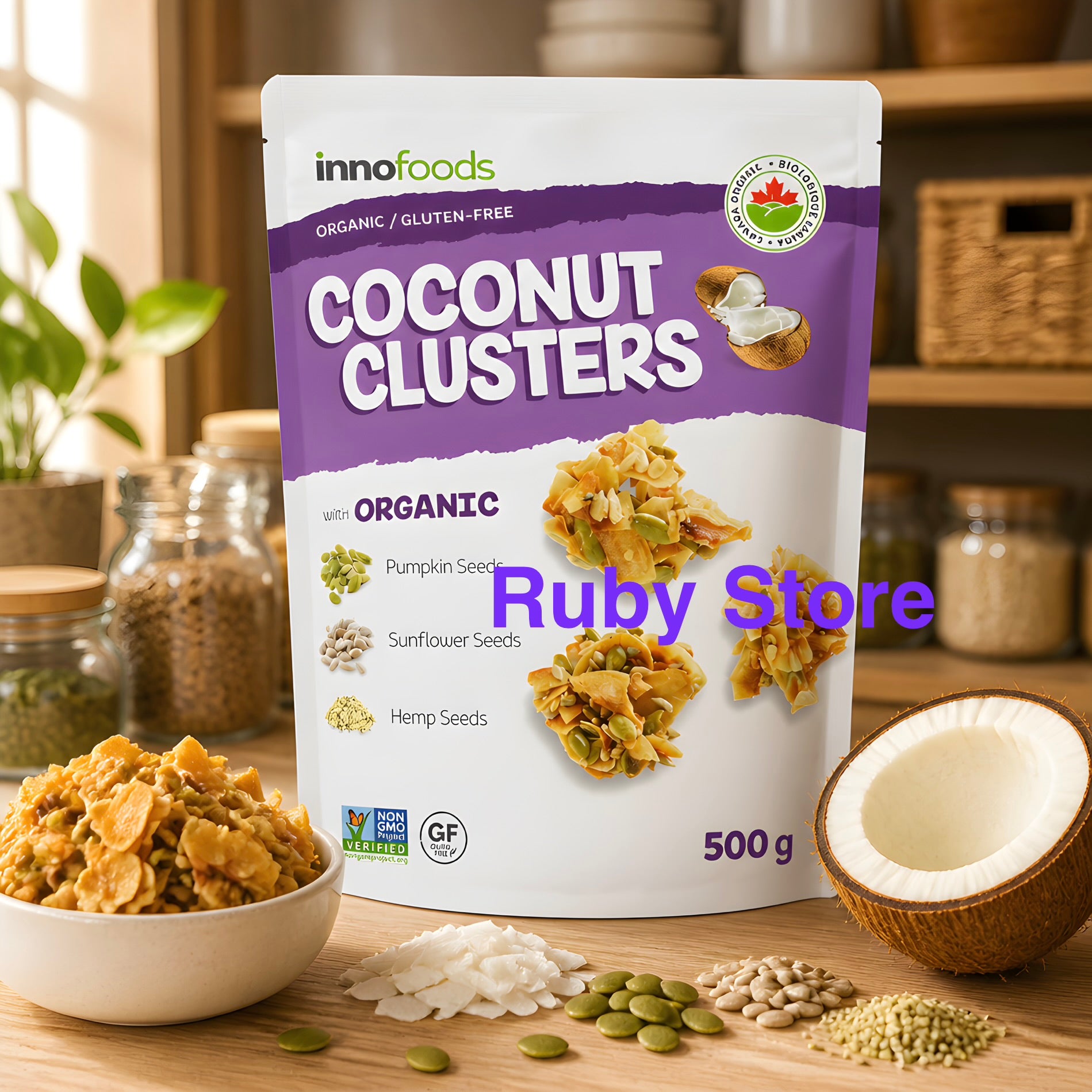Innofoods Organic Coconut Clusters With Superseeds 500g Organic Gluten Free
