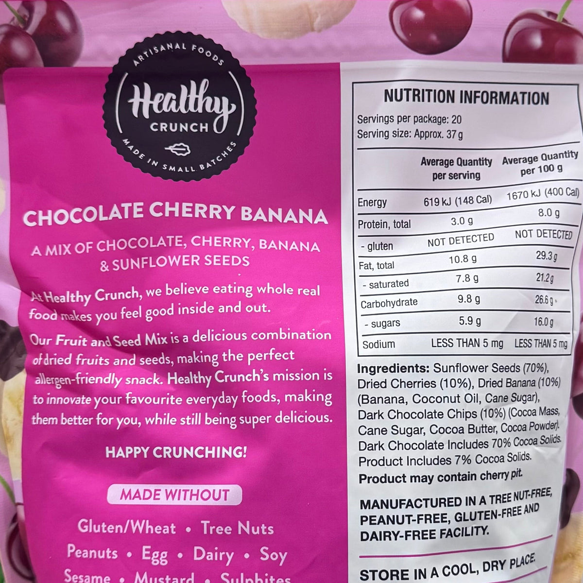 Healthy Crunch Fruit & Seed Mix - Chocolate Cherry Banana 737g