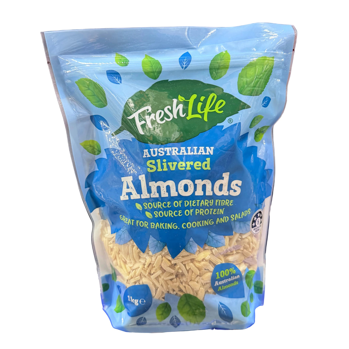 FreshLife Australian Slivered Almonds 1kg - 100% Australian Almonds