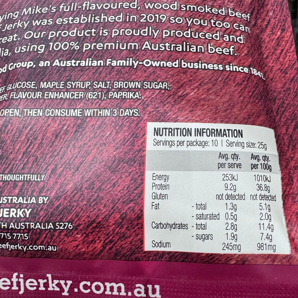 Mike's Sweet Chilli Beef Jerky 250g - Made in Australia
