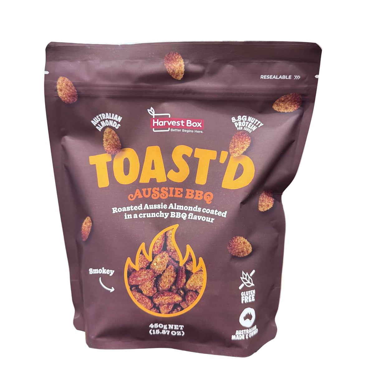 Harvest Box Toast'd Aussie BBQ Roasted Almonds 450g