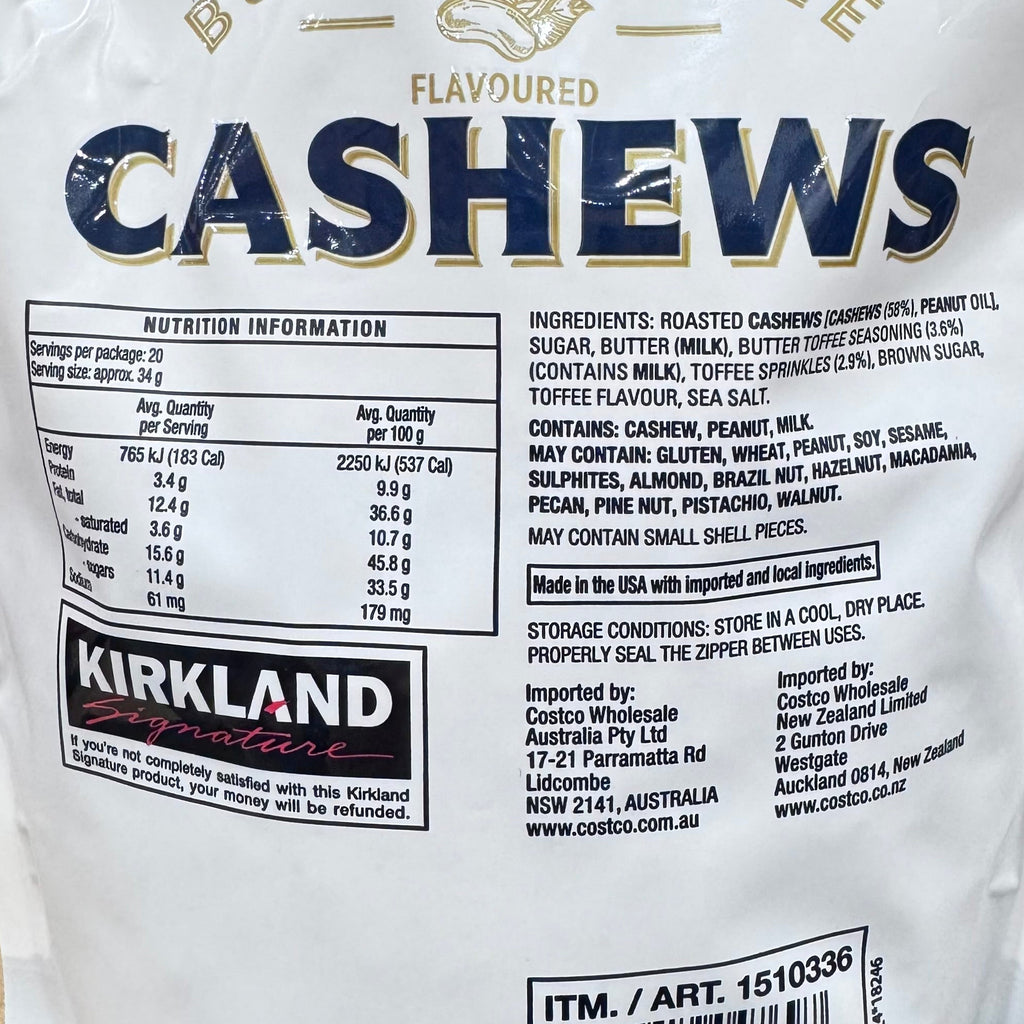 Kirkland Signature Butter Toffee Flavoured Cashews 680g