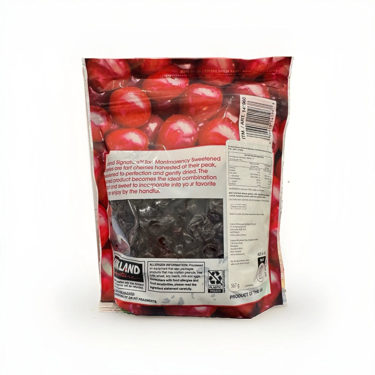 2x 567g Kirkland USA Organic Dried Tart Montmorency Cherries Resealable Healthy