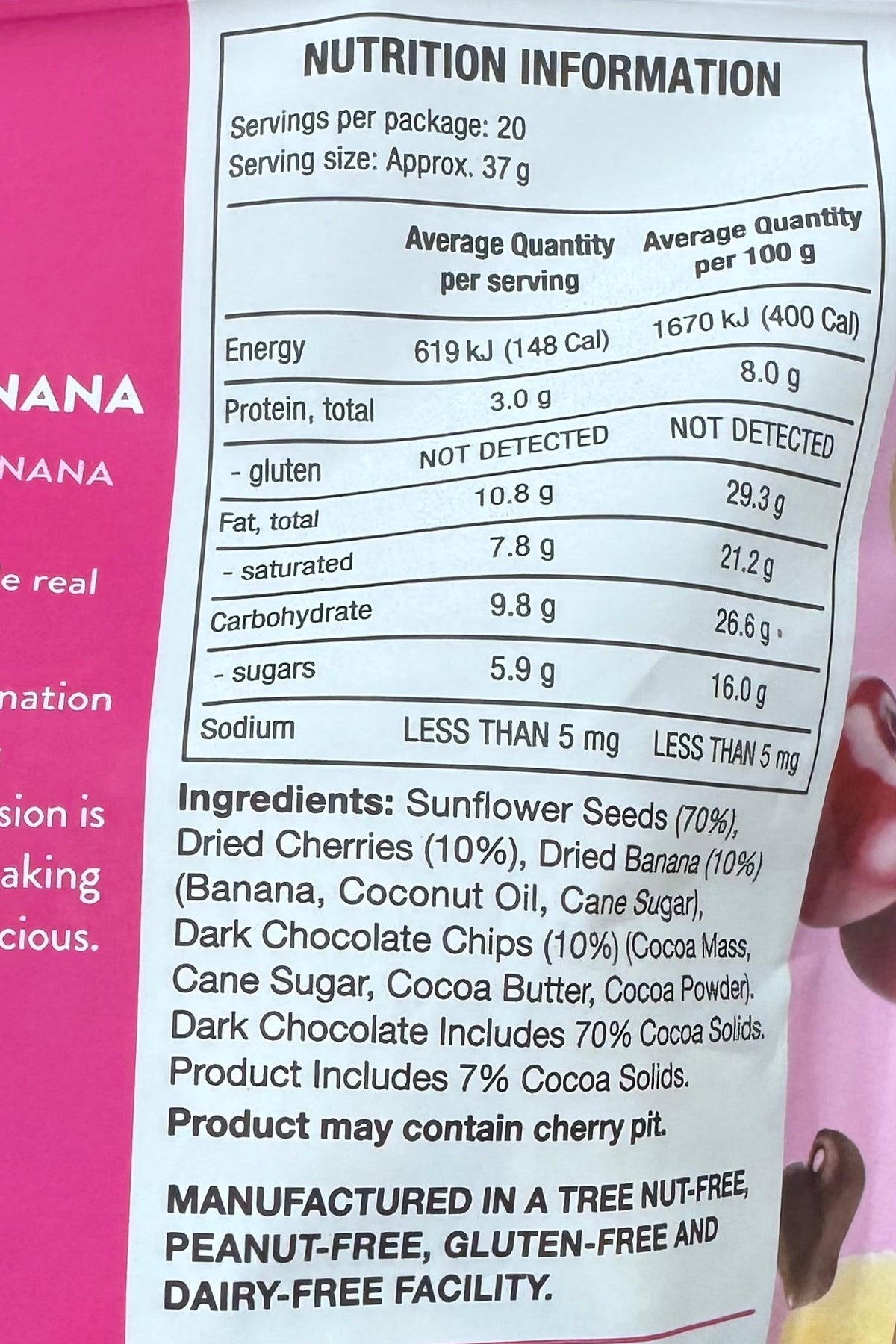 Healthy Crunch Fruit & Seed Mix - Chocolate Cherry Banana 737g