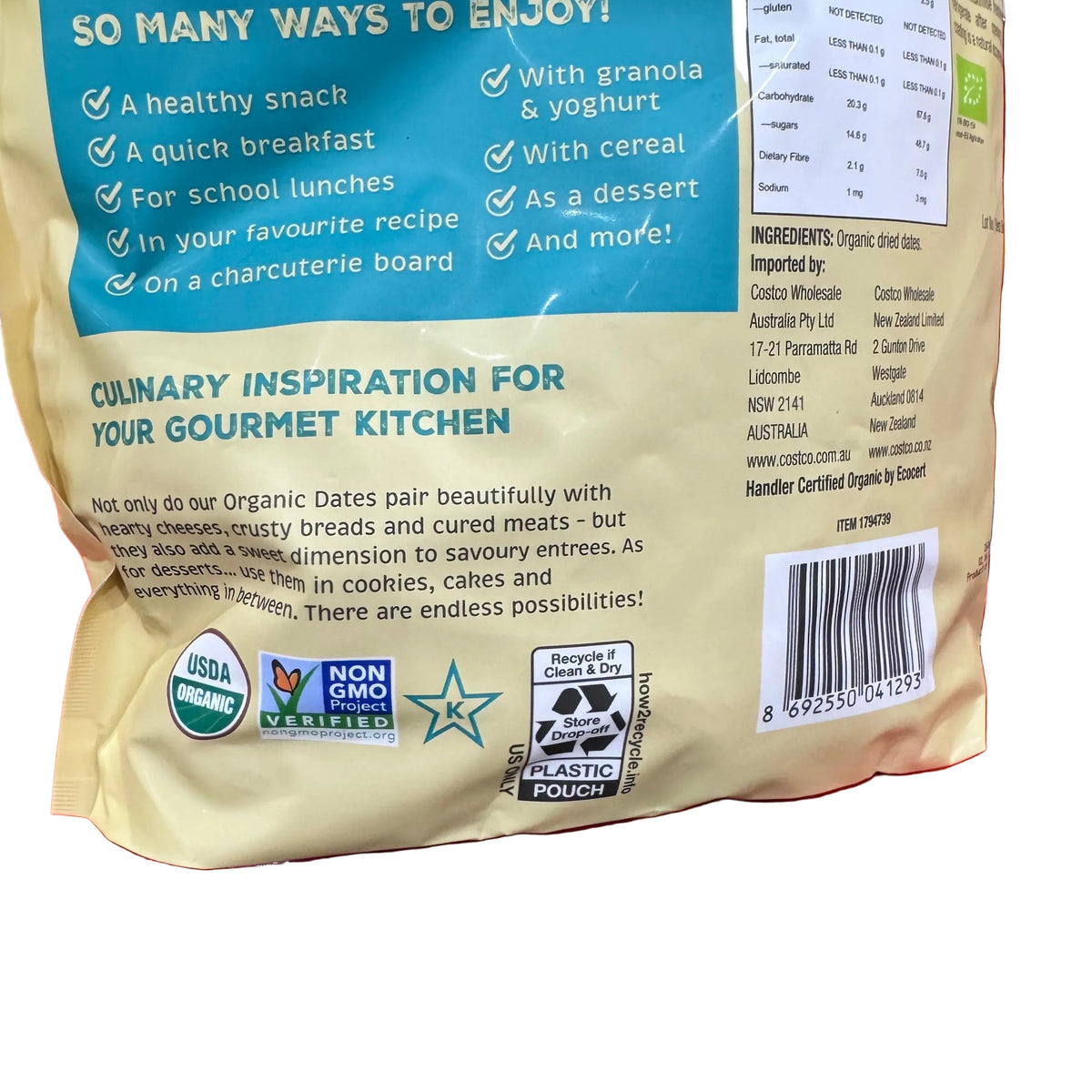 Sunny Fruit Organic Sun-Dried Pitted Deglet Nour Dates 1.36kg