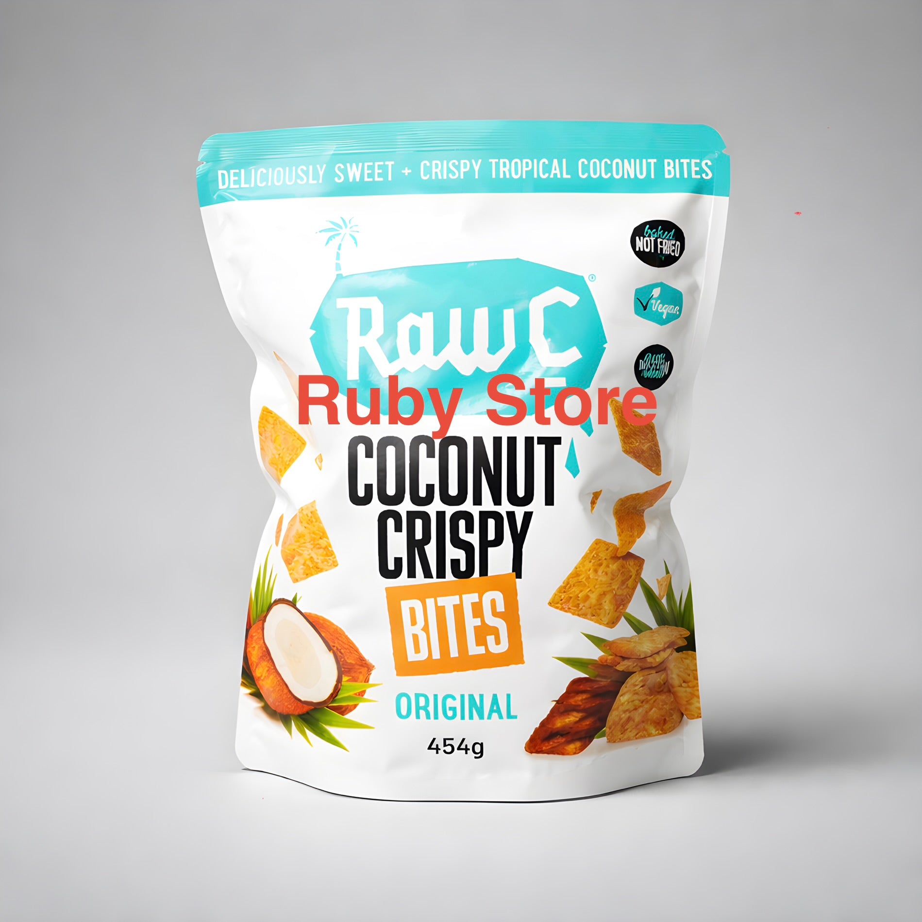 Raw C Coconut Crispy Bites Original 454g Gluten Free, Real Coconut, GMO Free