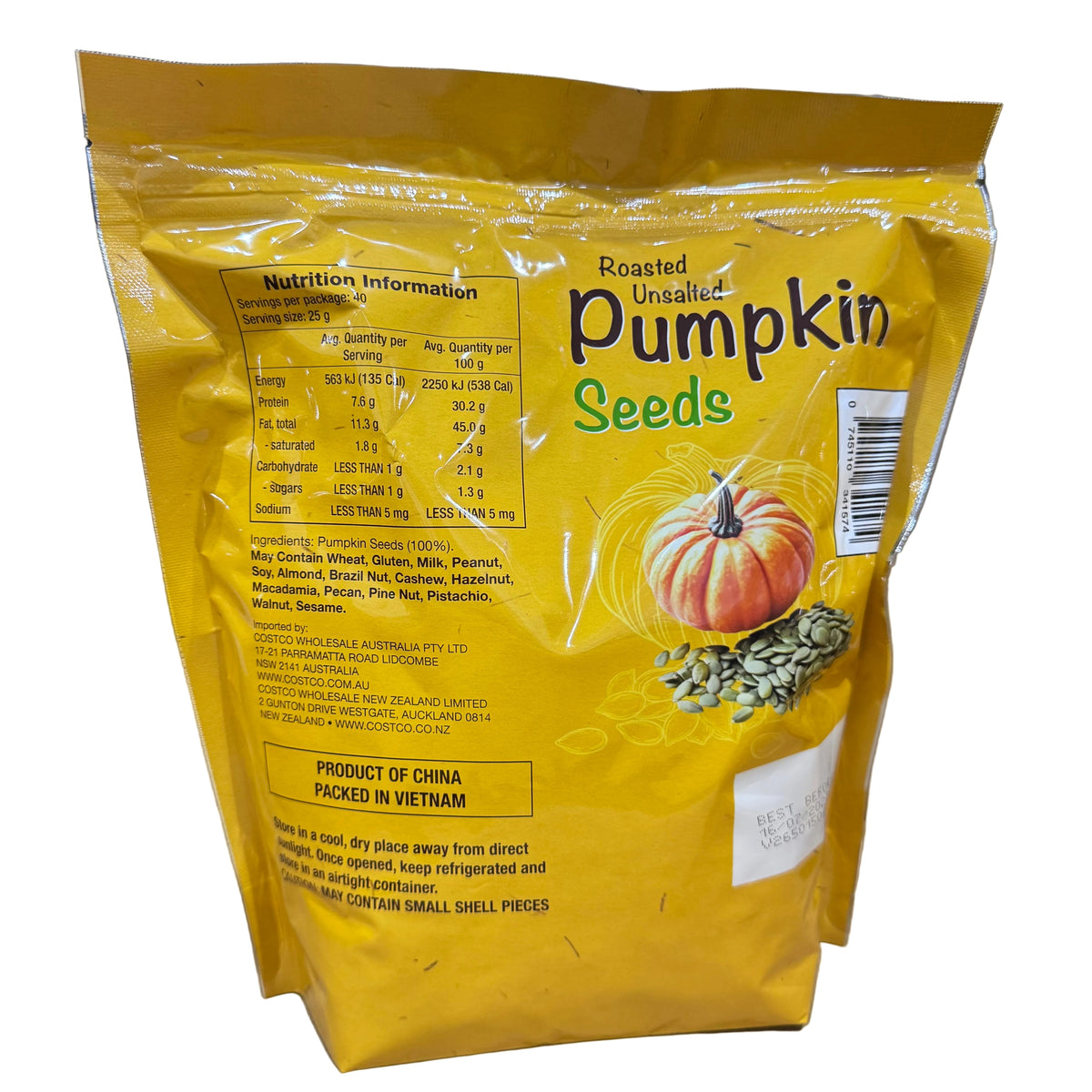 Roasted Unsalted Pumpkin Seeds 1kg – Healthy Snack Bag