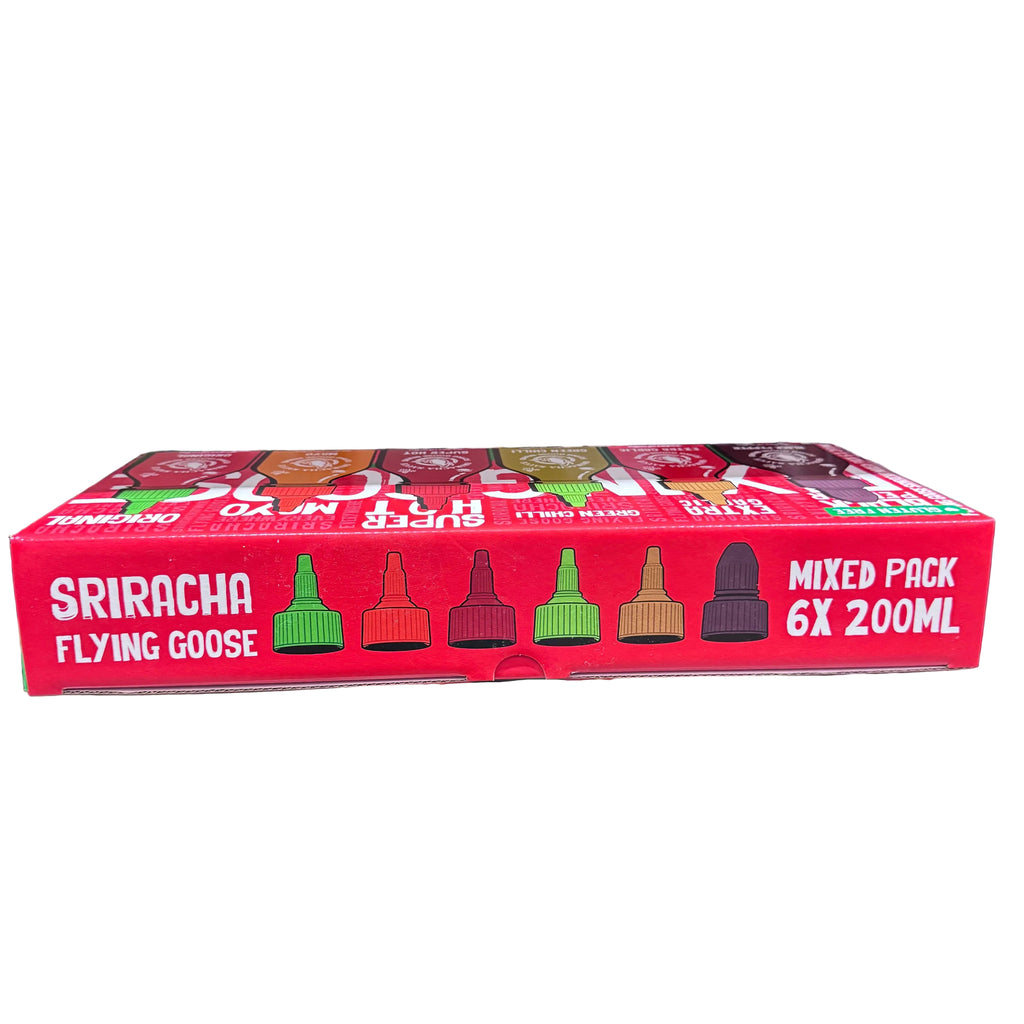 Flying Goose Sriracha Mixed Pack 6 x 200ml - Thai Hot Sauce Variety Set