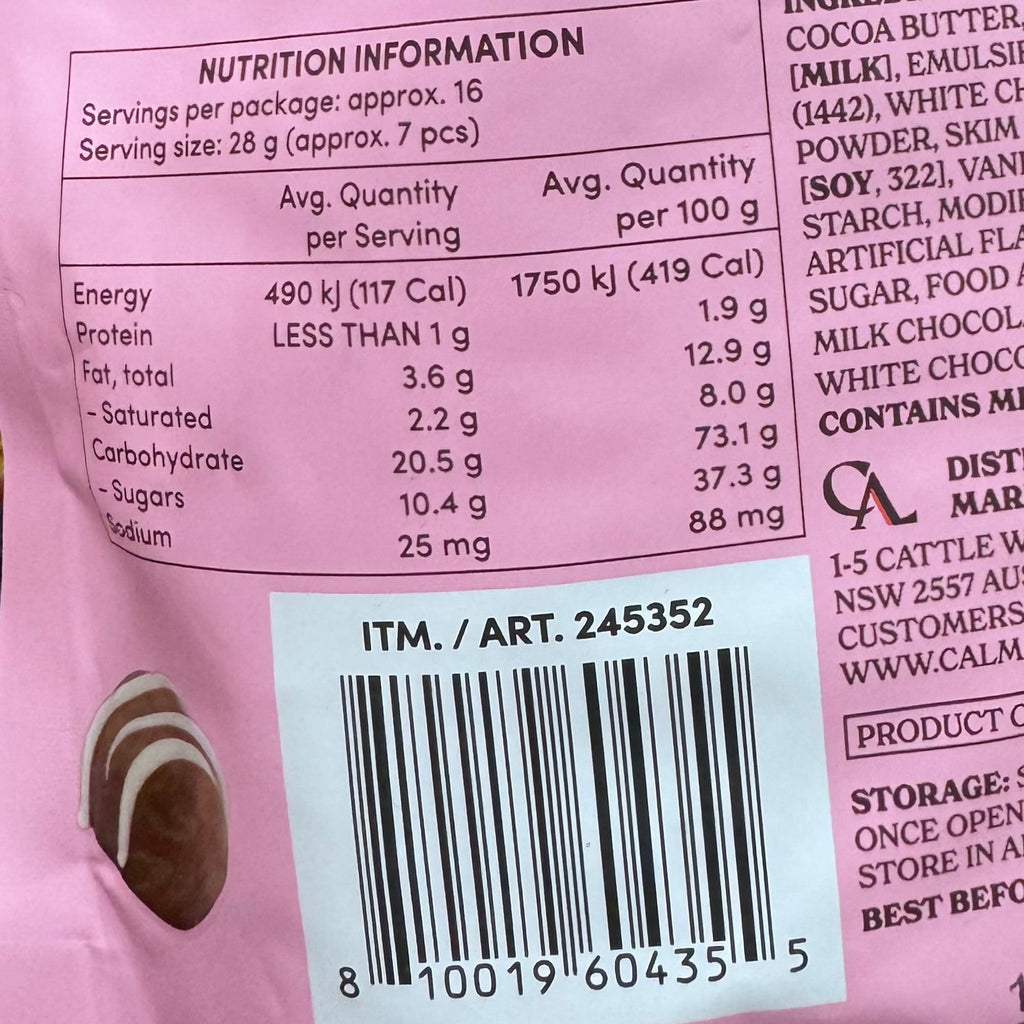Alli & Rose Strawberry Flavoured Smoochies Milk Chocolate Gummy Candy 450g