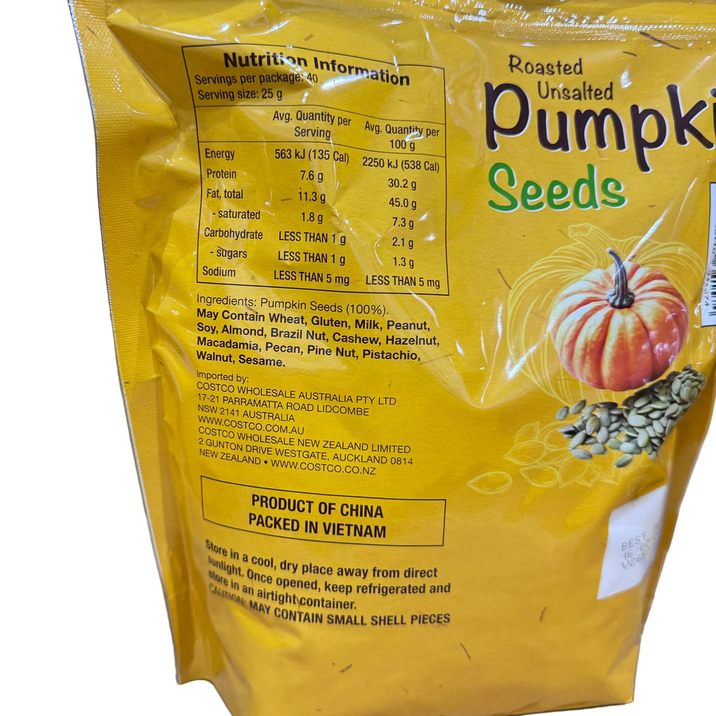 Roasted Unsalted Pumpkin Seeds 1kg – Healthy Snack Bag