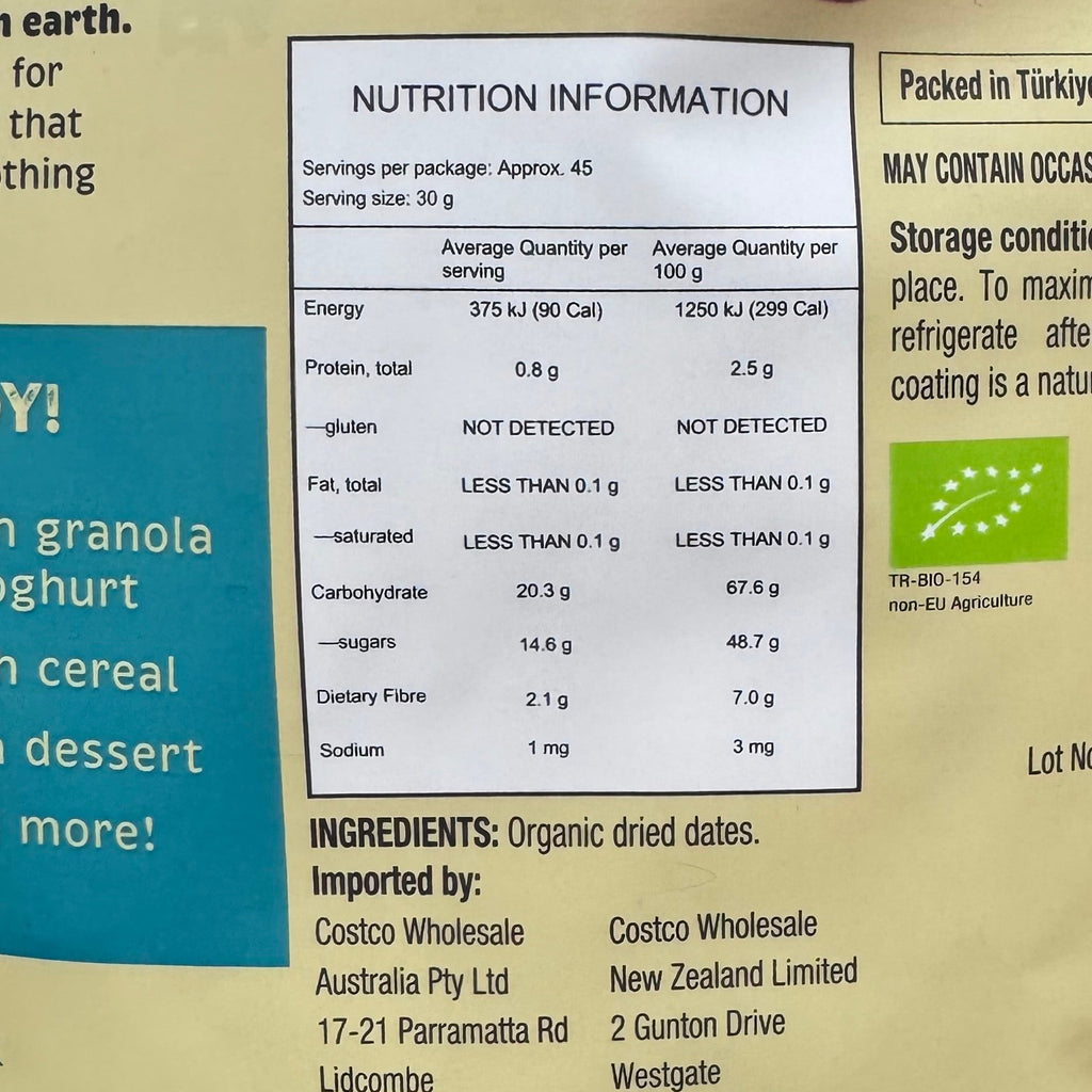 Sunny Fruit Organic Sun-Dried Pitted Deglet Nour Dates 1.36kg