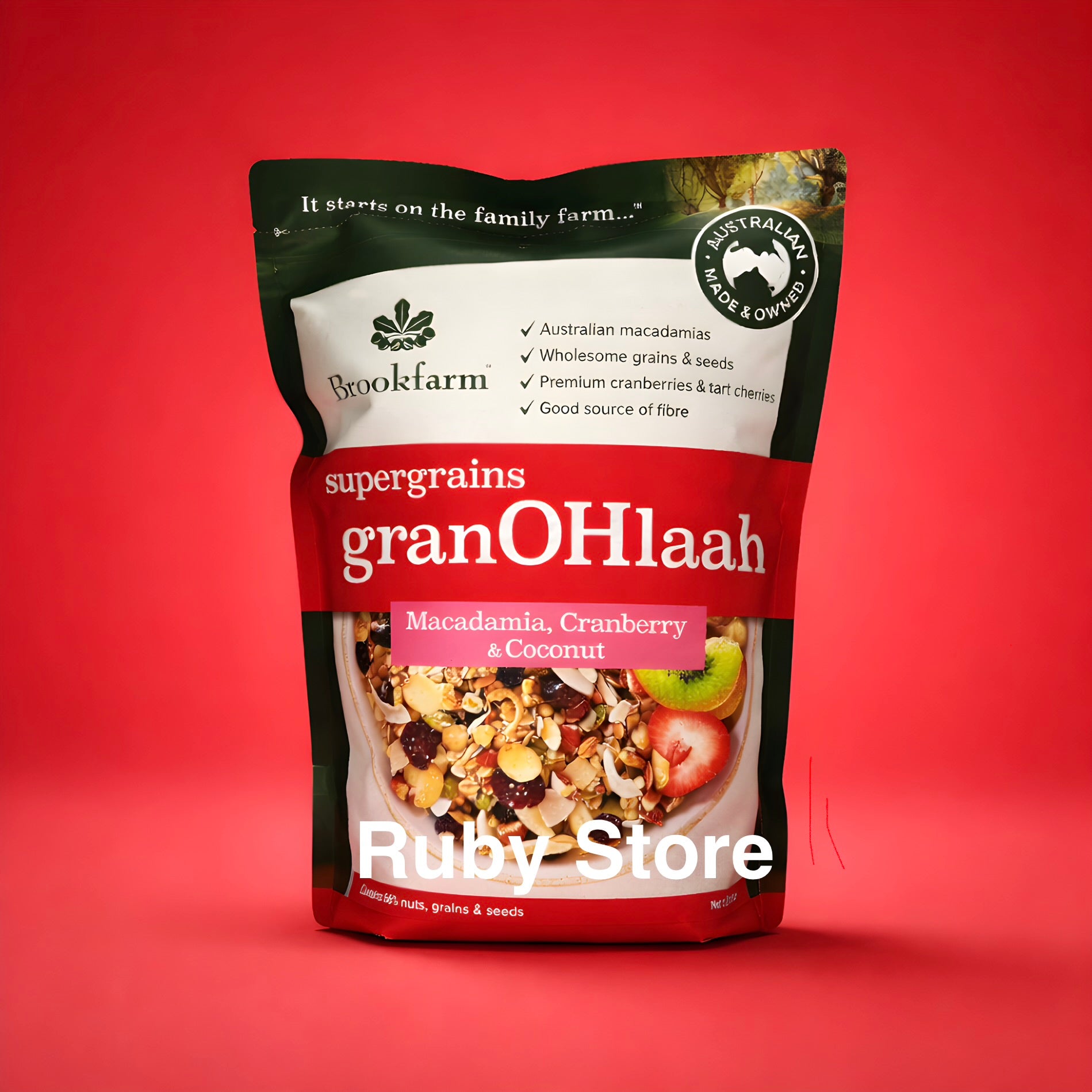 Brookfarm Supergrains GranOHlaah Macadamia Cranberry&Coconut 1.3kg, Seeds *NEW*