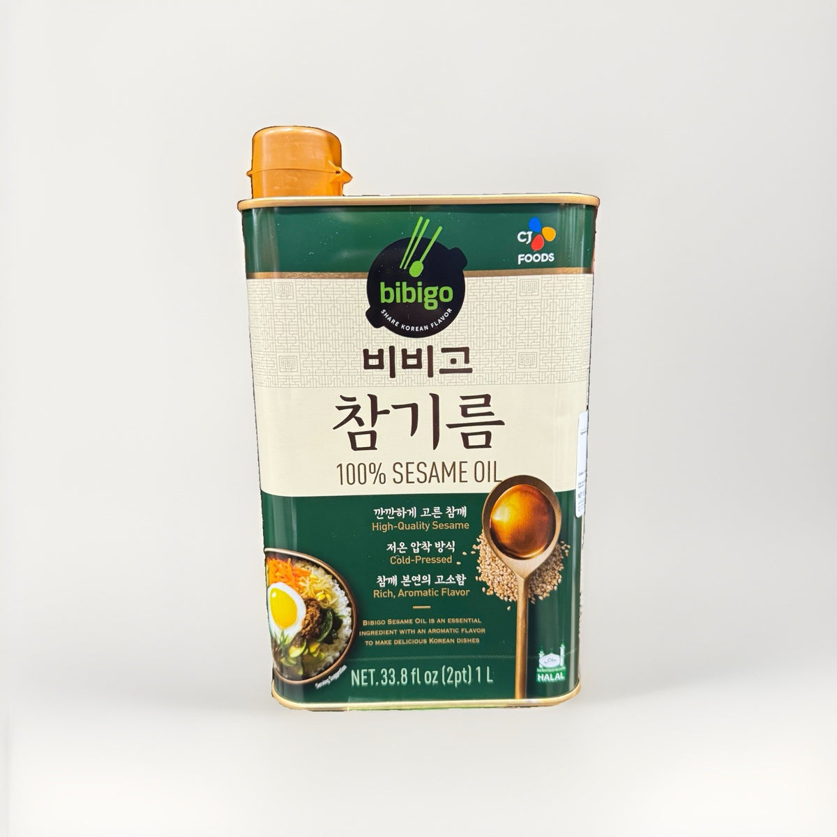 CJ Bibigo 100% Pure Sesame Oil 1L Cold Pressed Halal Certified Korean Sesame Oil