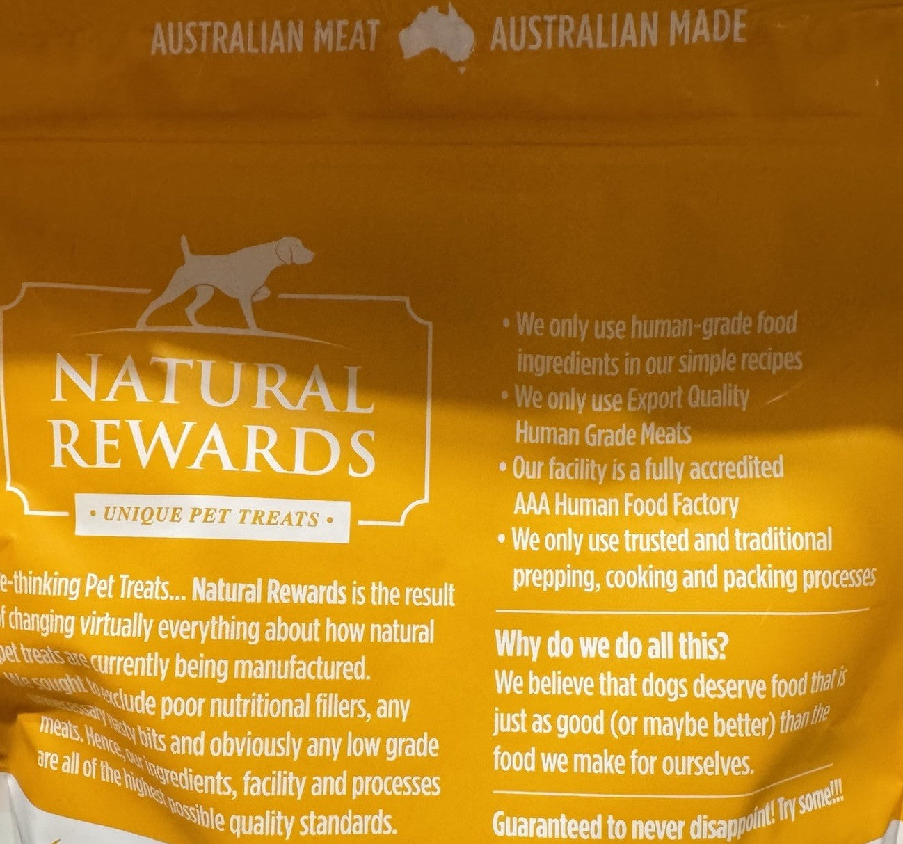 Natural Rewards Human Grade Chicken Dog Pet Food Treats 500g Australian Made