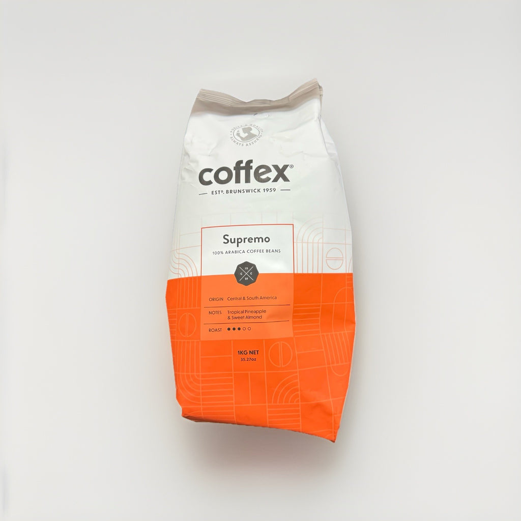 1kg x Coffex Supremo Blend 100% Arabica Whole Coffee Bean Roaster Medium Roast