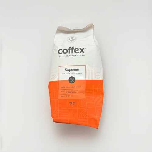 1kg x Coffex Supremo Blend 100% Arabica Whole Coffee Bean Roaster Medium Roast