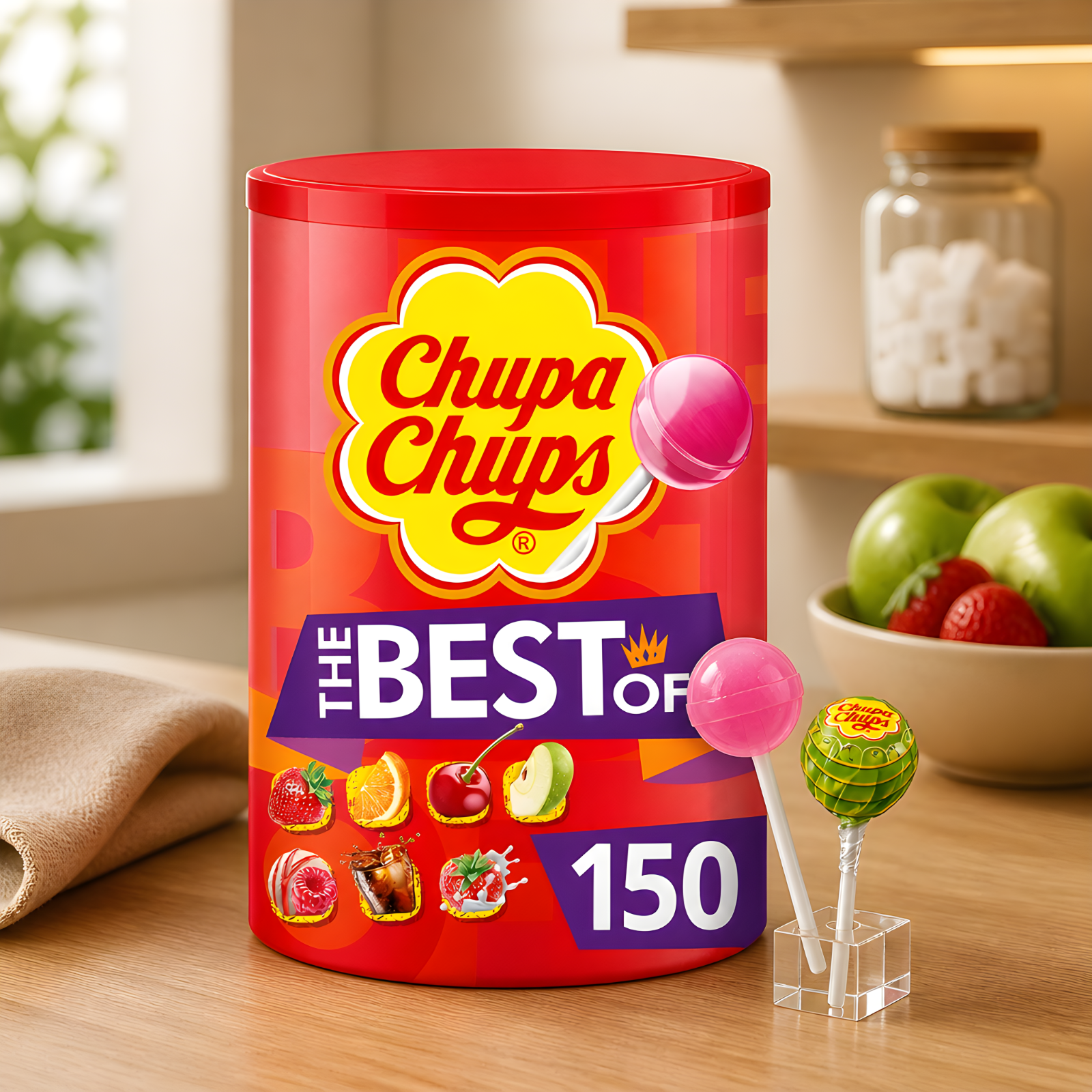 Chupa Chups The Best Of Assorted Flavour Lollipops 150 x 12g, Best of Lollipops