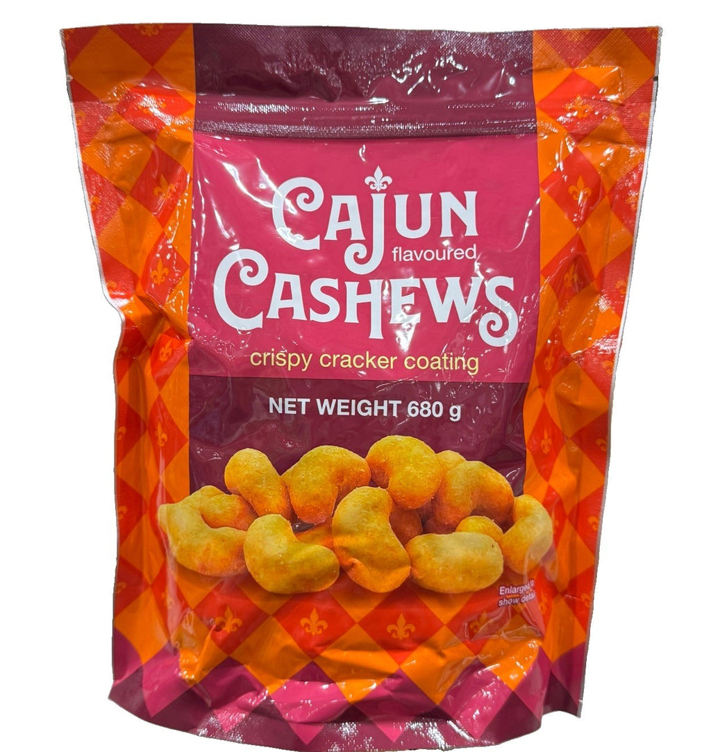 Cajun Cashews Crispy Cracker Coating 680g Crunchy Flavoured Nuts Snack Pantry