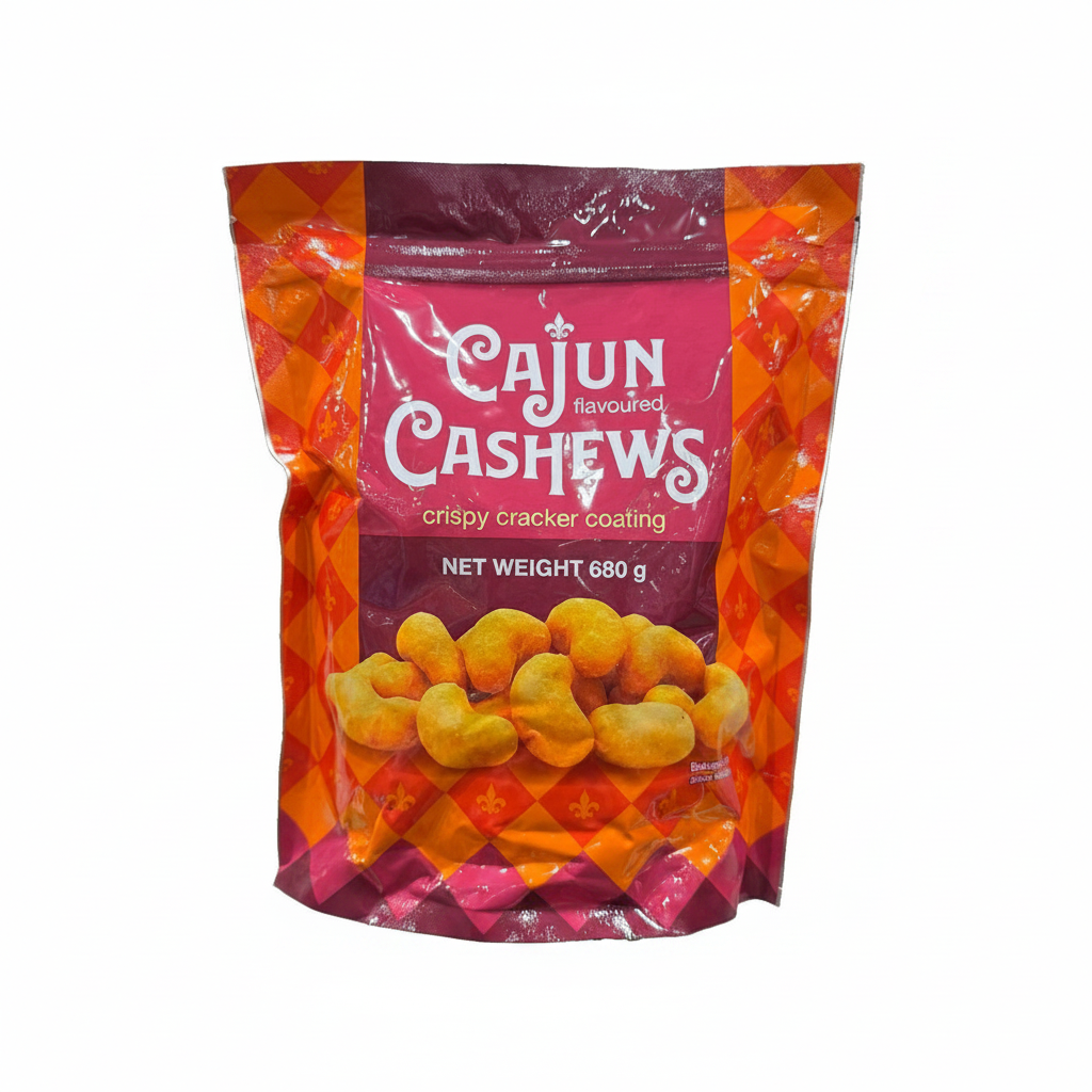 Cajun Cashews Crispy Cracker Coating 680g Crunchy Flavoured Nuts Snack Pantry