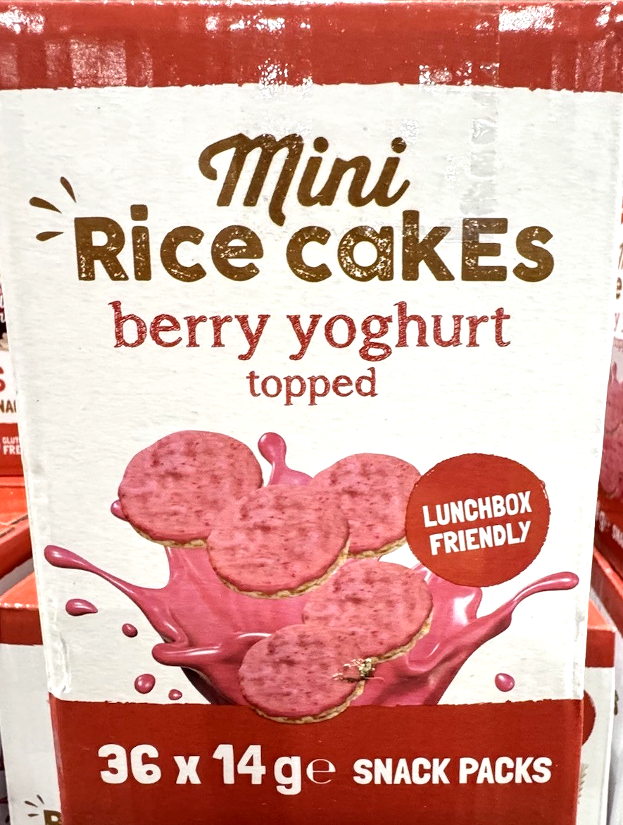 Table of Plenty Mini Rice Cakes Berry Yoghurt Topped 36 X 14g Snack Packs