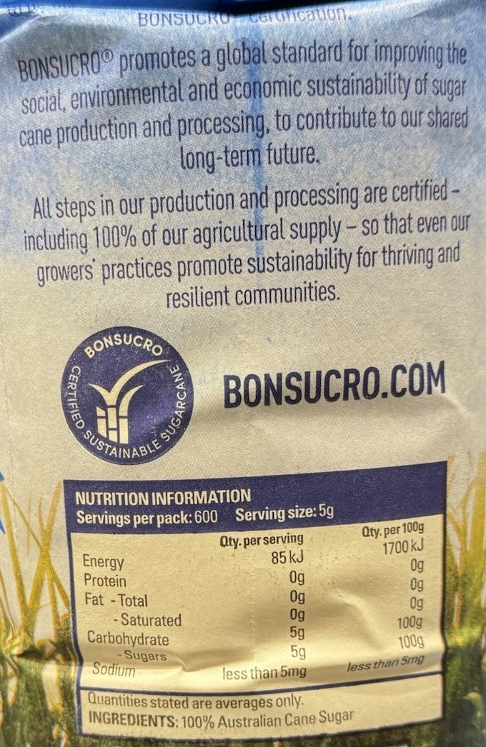 Sunshine Sugar Caster Sugar 3KG, 100% Australian Owned