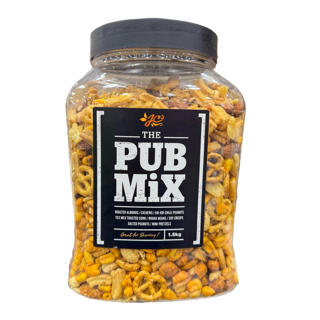 JC's Quality Foods The Pub Mix 1.5kg Mixed Nuts Pretzels Salted Party Snack Tub