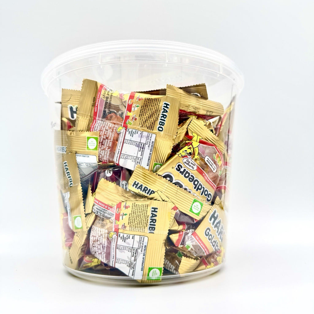 Haribo Goldbears Mini Bags Bucket - 100 Pieces of Gummy Candy Delight**
