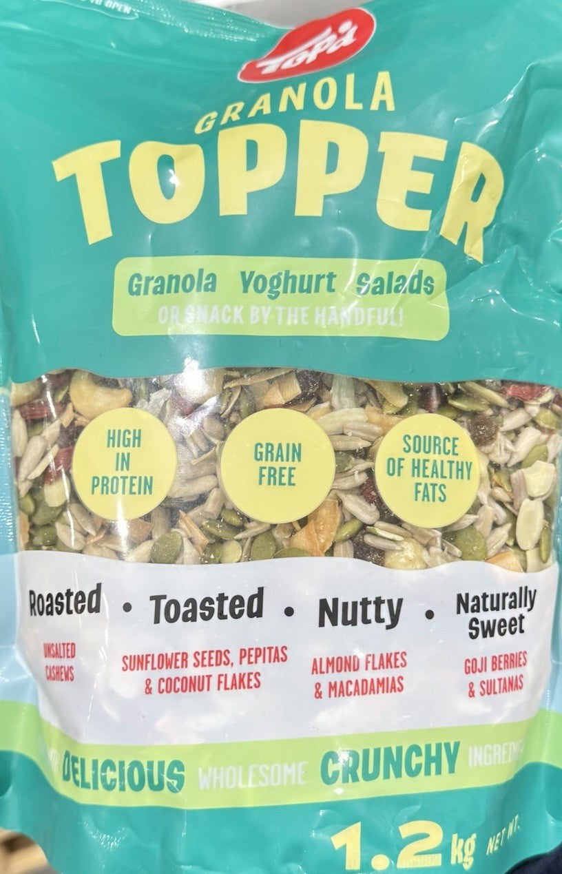 Top’d Granola Topper1.2KG,Grain Fress,Cashews Almond,Macadamias,Sunflower Seeds