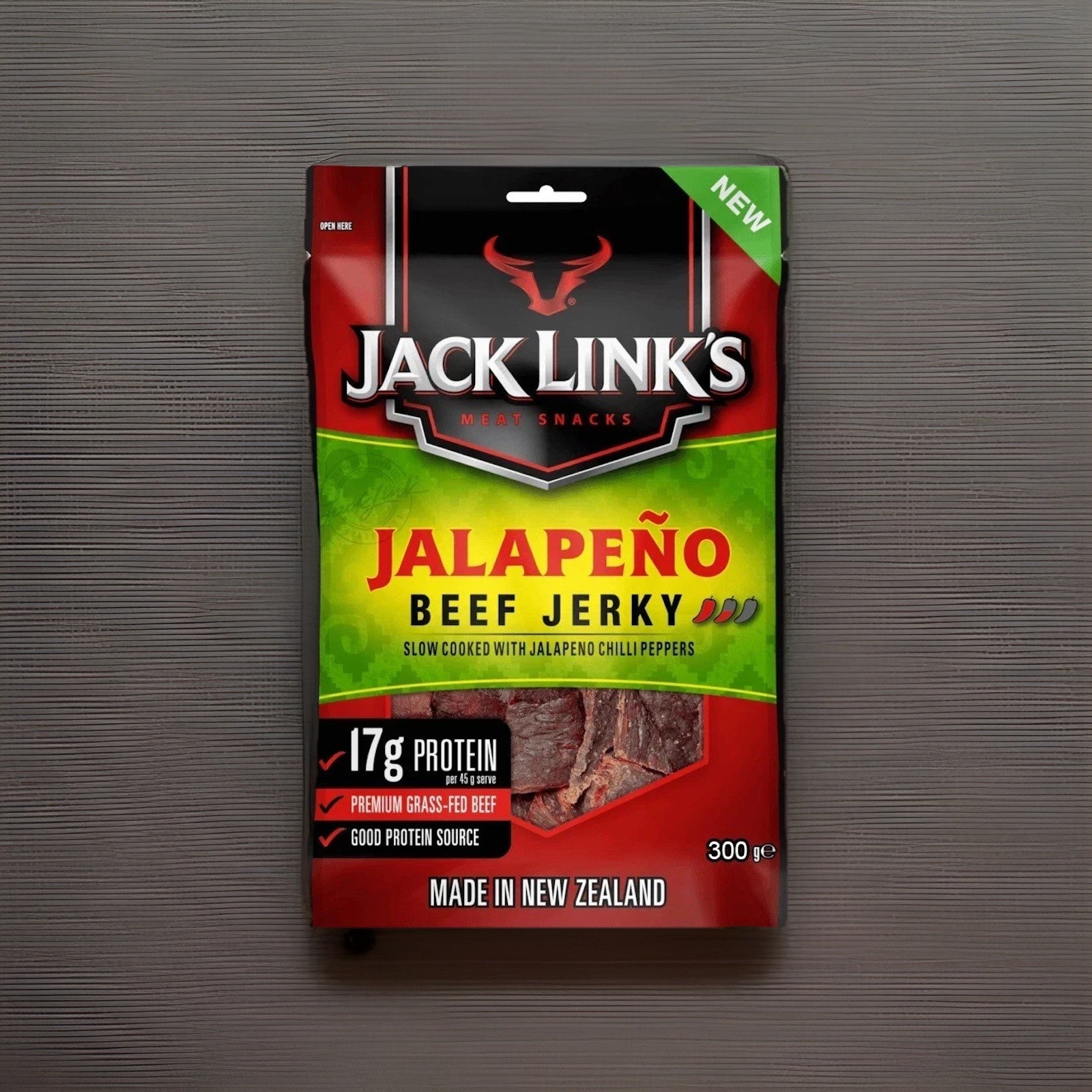 Jack Link's Jalapeno Hot Beef Jerky  300g Premium Grass-Fed Beef Protein SnackNZ
