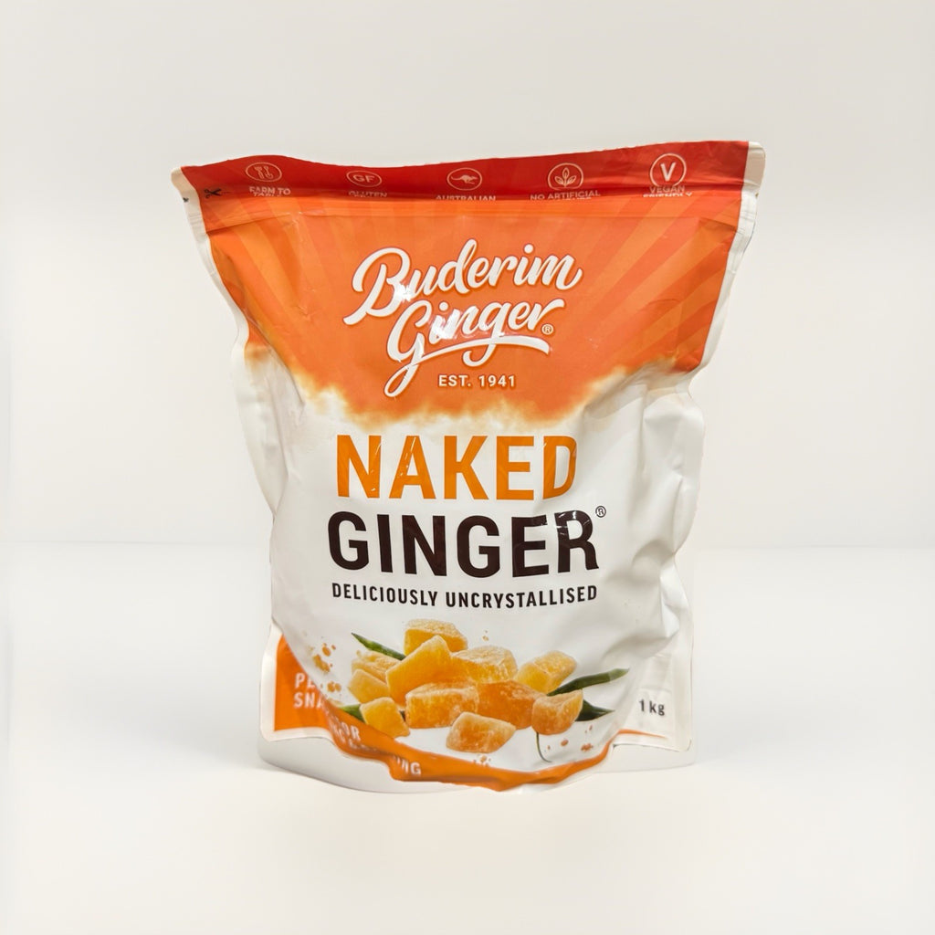 3PACK x Buderim Ginger Naked Ginger Deliciously Uncrystallised 1kg Perfect Snack