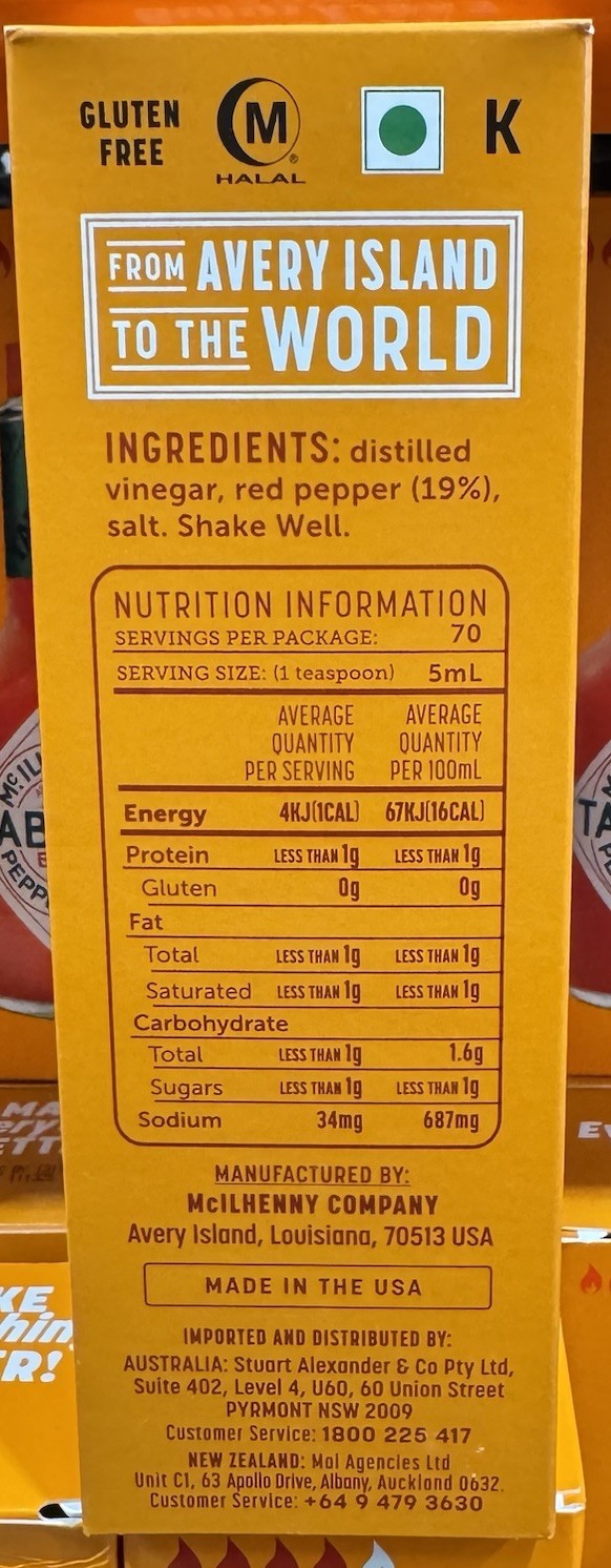 MC.ILHENNY CO. TABASCO PEPPER SAUCE, 350ML, Perfect On Seafood, Versatility