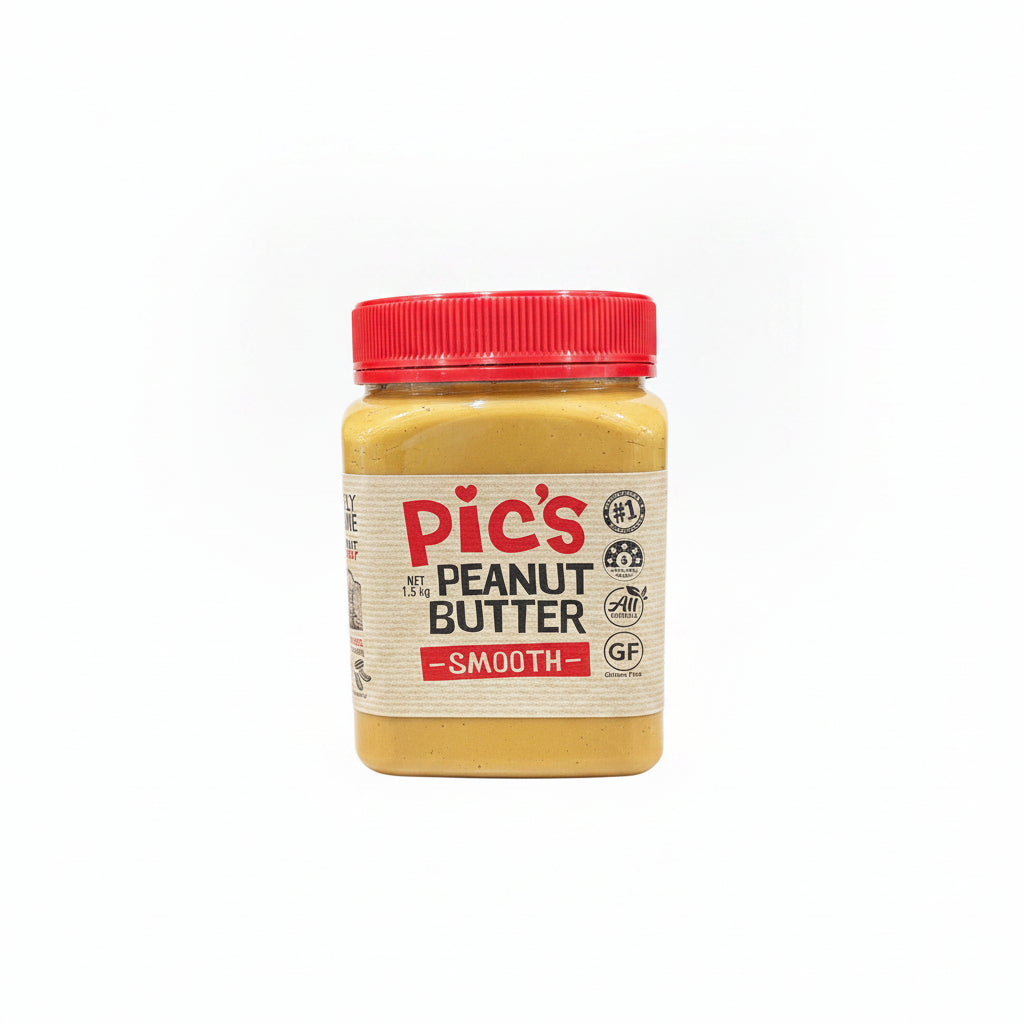 Pic's Peanut Butter Smooth 1.5kg Gluten Free Natural Spread Hi Oleic New Zealand