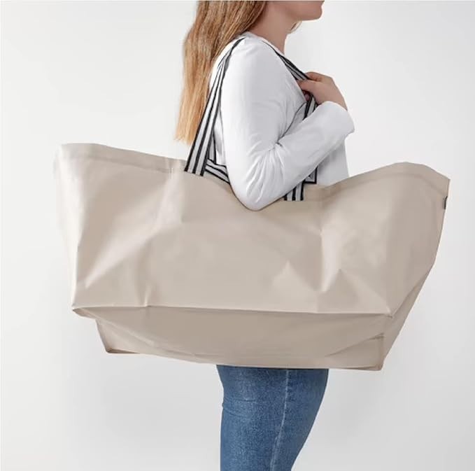 2x Ikea GORSNYGG Large Bag Shopping Bag Light Biege Best Price