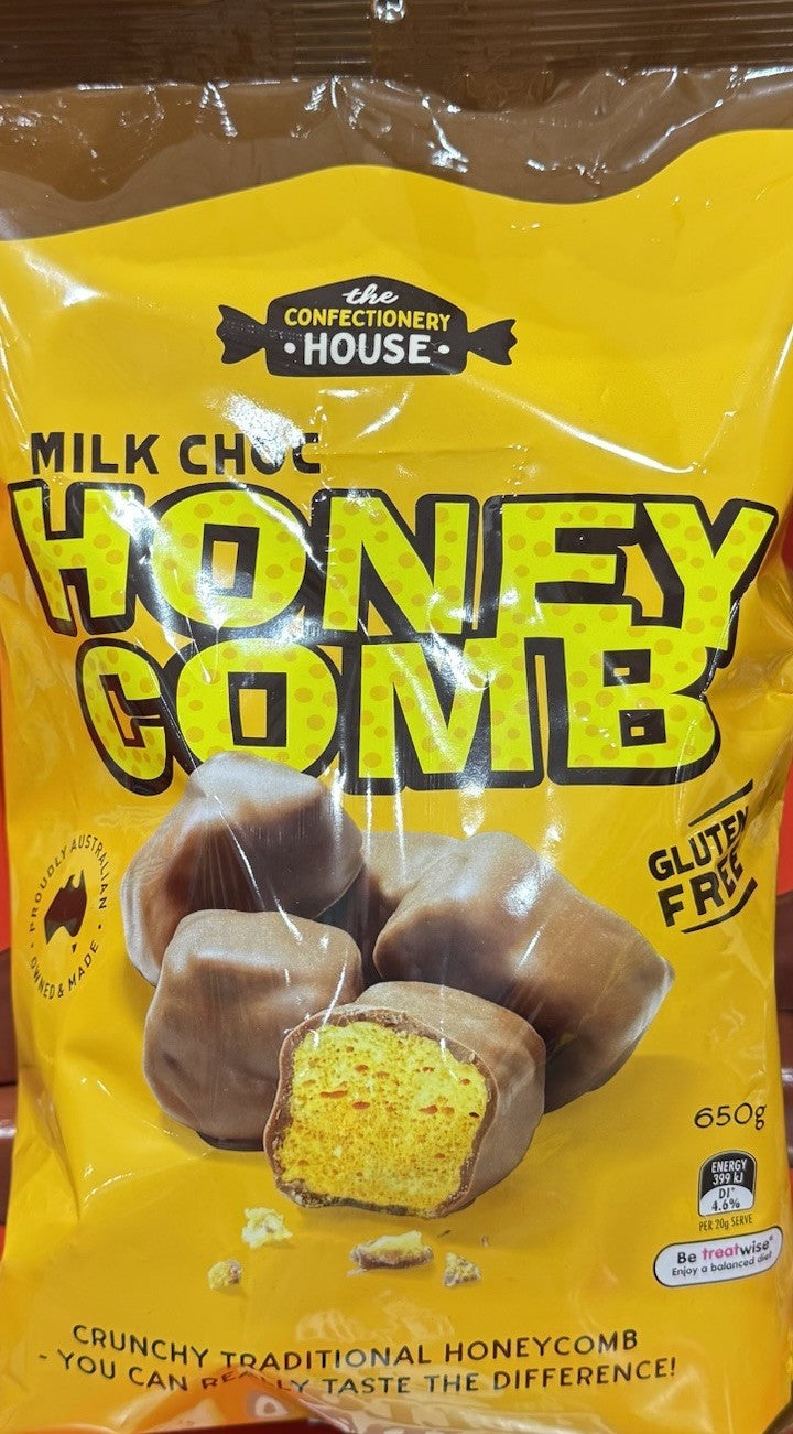 The Confectionery House Milk Chocolate Honeycomb 650g Crunchy Gluten Free