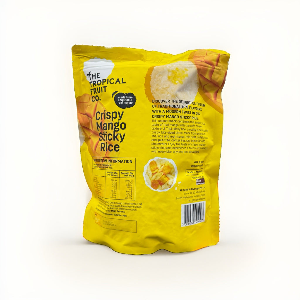 The Tropical Fruit Co Crispy Mango Sticky Rice Snack 300g Thai Dried Fruit