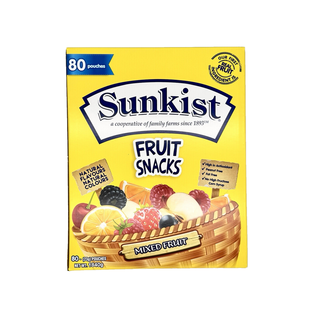SUNKIST Mixed Fruit 80 x 23g Snacks Fat Free Real Fruit Kids Health Sweet 1.84kg