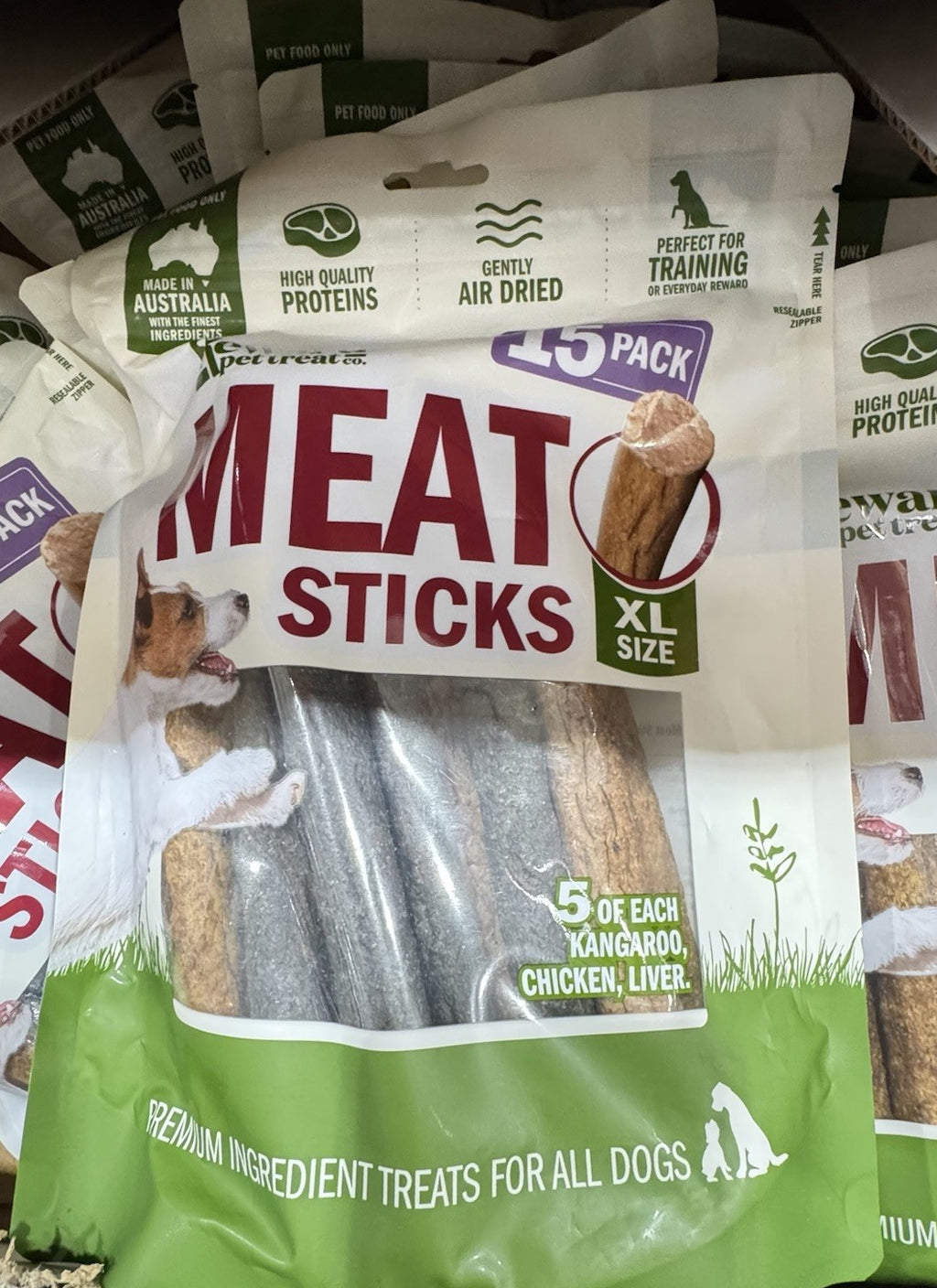 Reward Meat Sticks 15 Pack Premium Ingredient Pet Treats 100% Australian made