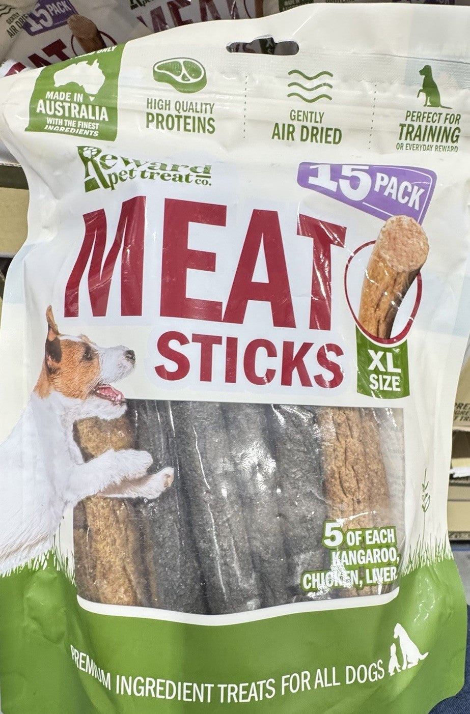 Reward Meat Sticks 15 Pack Premium Ingredient Pet Treats 100% Australian made
