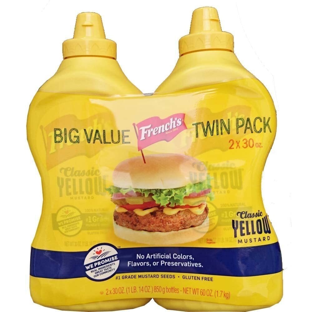 2 x French's Mustard Classic Yellow 850g