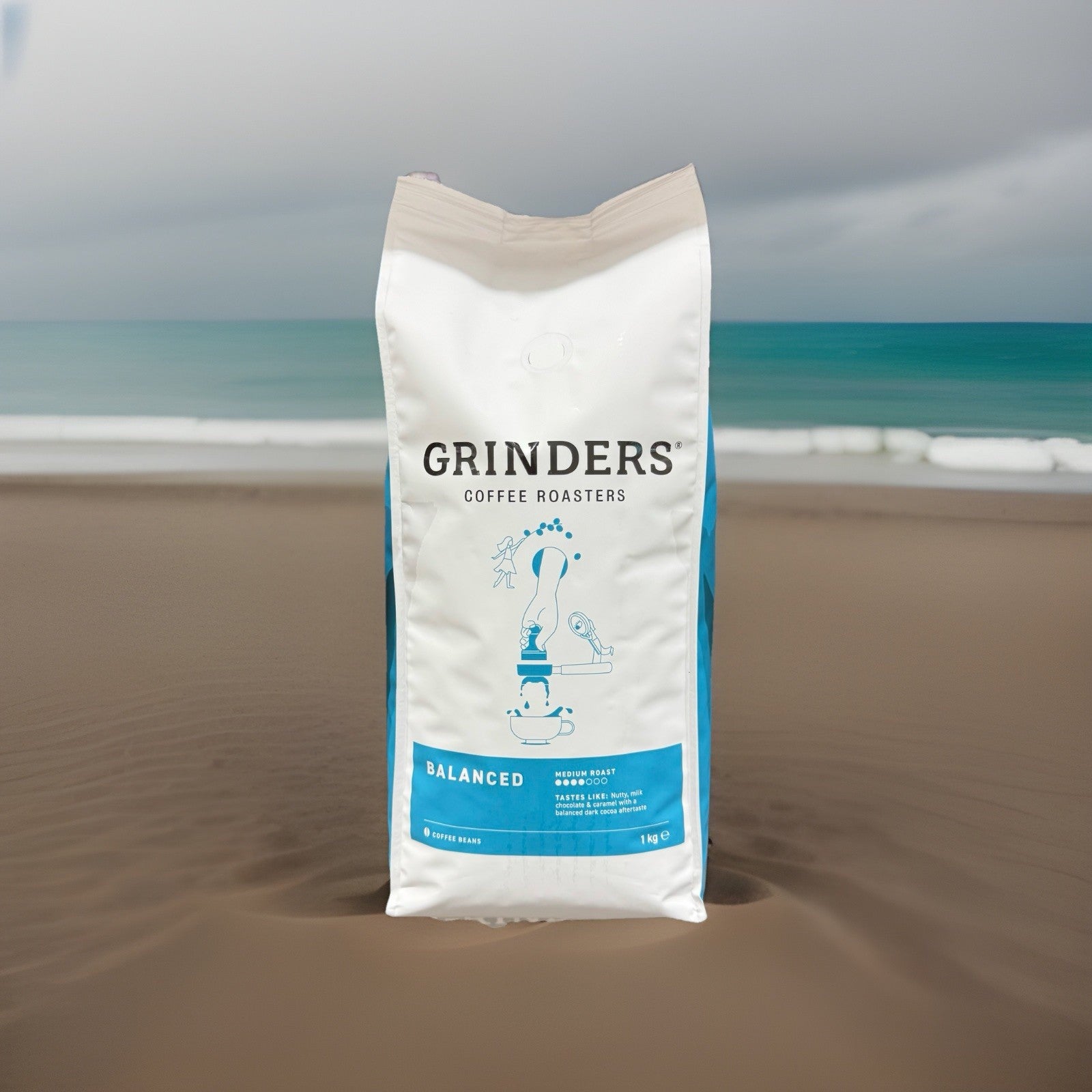 Grinders Coffee Roasters 1KG Balanced 100% Coffee Beans