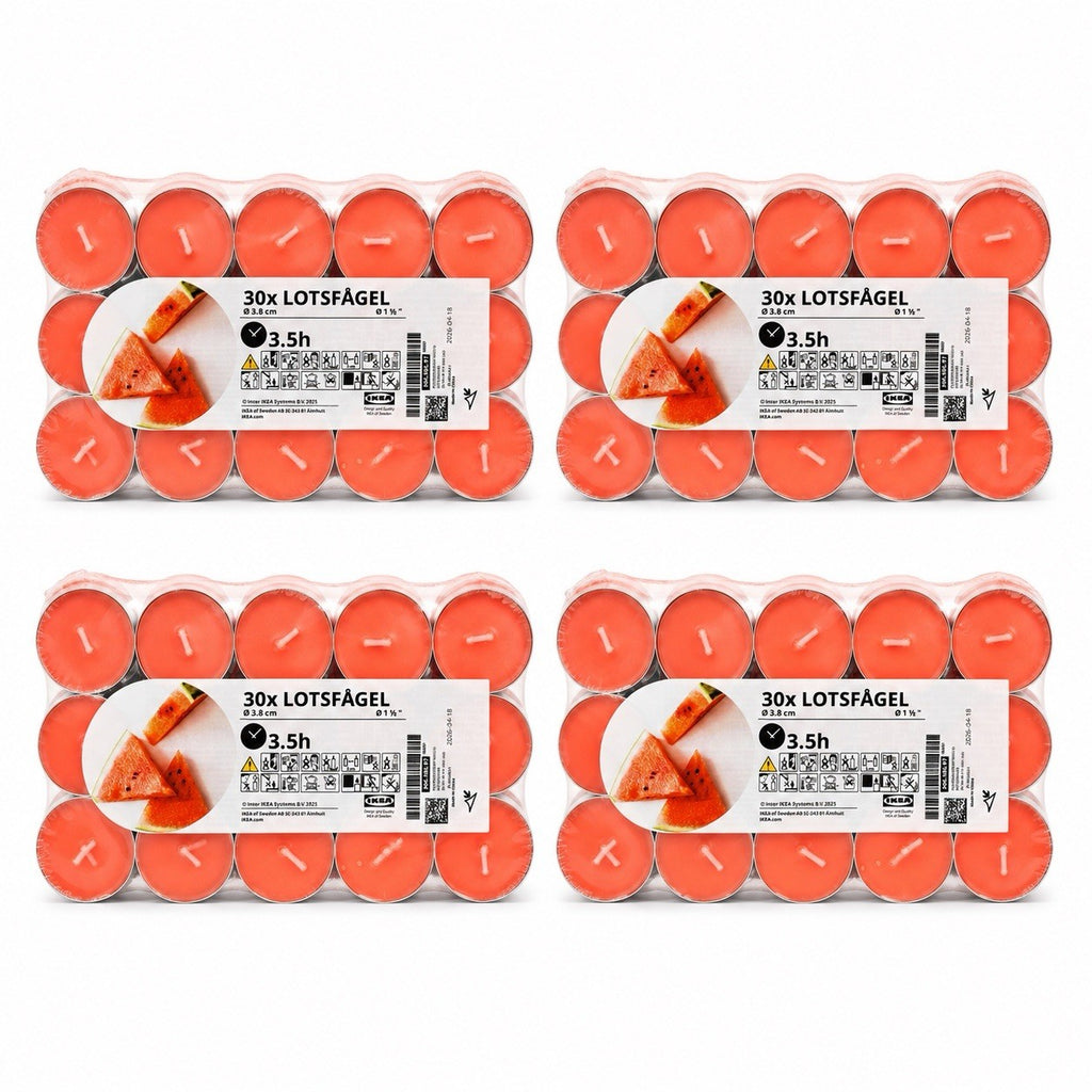 120pk x Ikea Lotsfagel Scented tealight, Watermelon bright pink, 3.5 hr