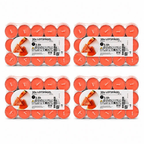120pk x Ikea Lotsfagel Scented tealight, Watermelon bright pink, 3.5 hr