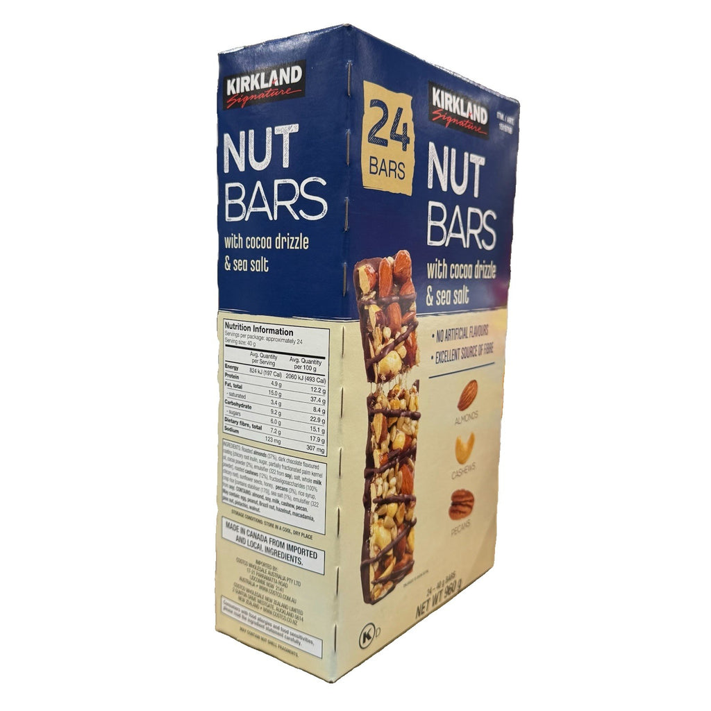 Kirkland Signature Nut Bars with cocoa drizzle & sea salt 960g (24 Bars x 40g)